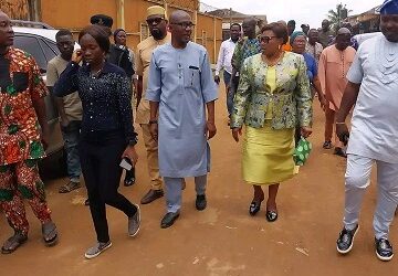 ROSIJI INSPECTS DRAINAGE PROJECTS, LEADS PEACE TALKS IN OJOKORO LCDA