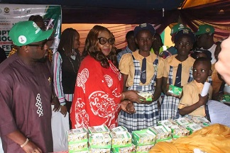 HON. ROSIJI FLAGS OFF PBAT FEEDS INITIATIVE, UNVEILS ADOPT-A-SCHOOL FOR SNACKS 4 THOUGHT IN OJOKORO LCDA